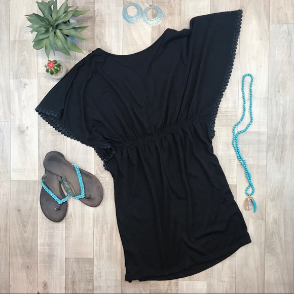 Delirious LA black crochet dress cover up size L - Picture 2 of 4